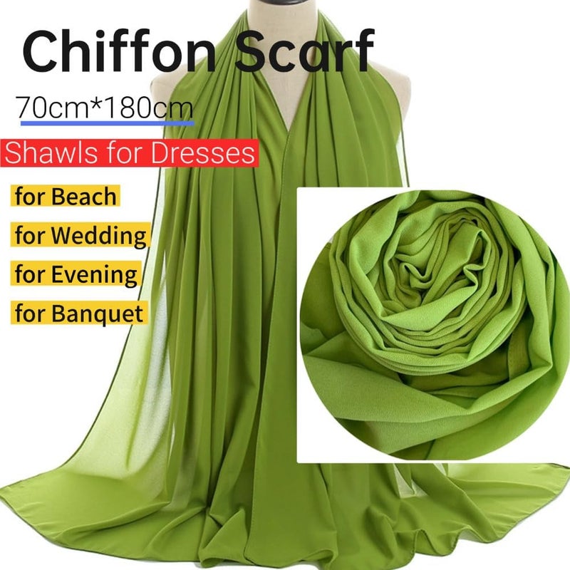 Harewom Chiffon Hijab for Women Sheer Shawl and Wraps for Wedding Bridal Scarves Summer Lightweight Sun-proof Scarf - Image 2